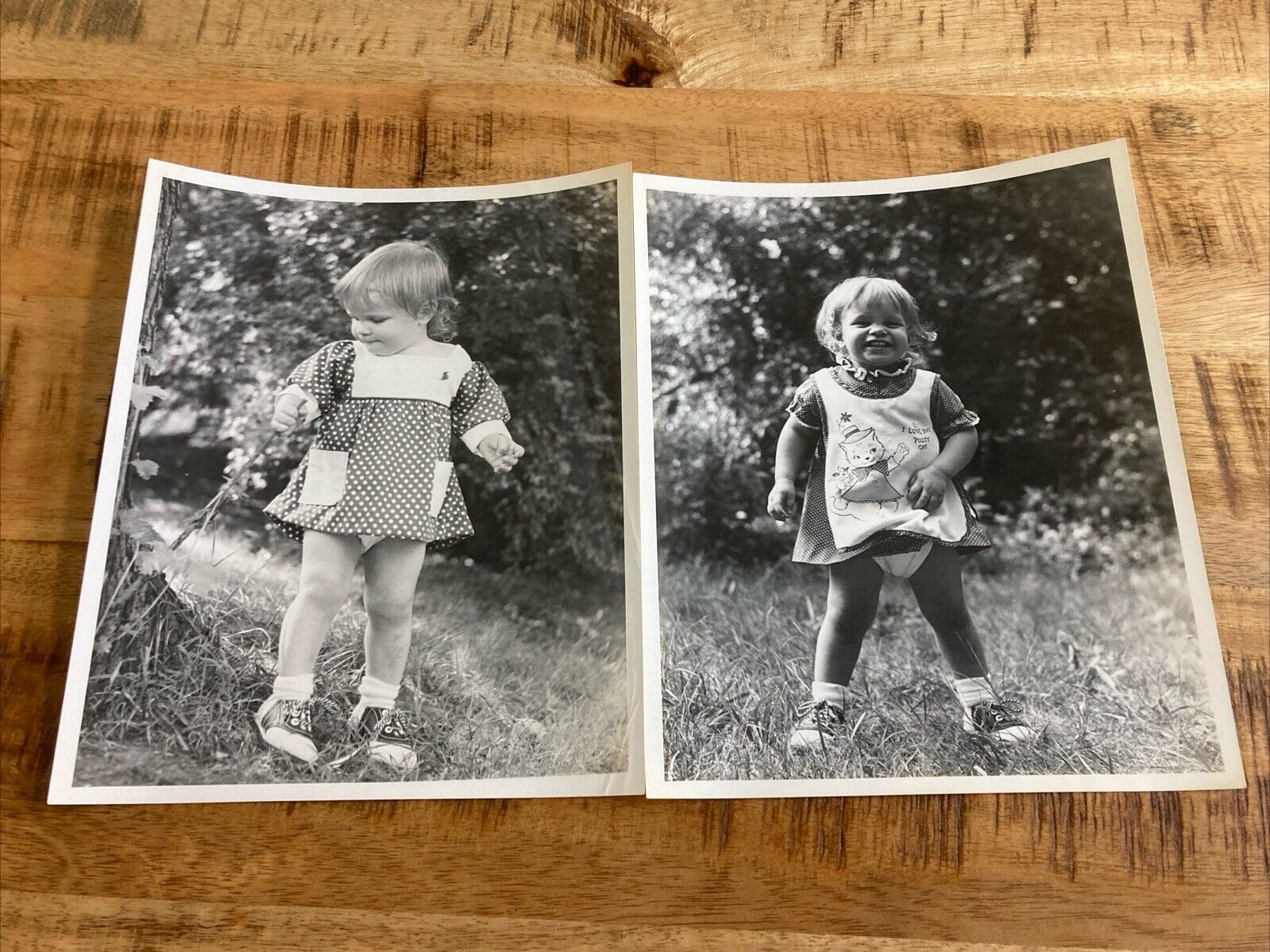 Darling Toddler In Field 2 Vintage Photographs Pictures Photo Black White 8 x 10