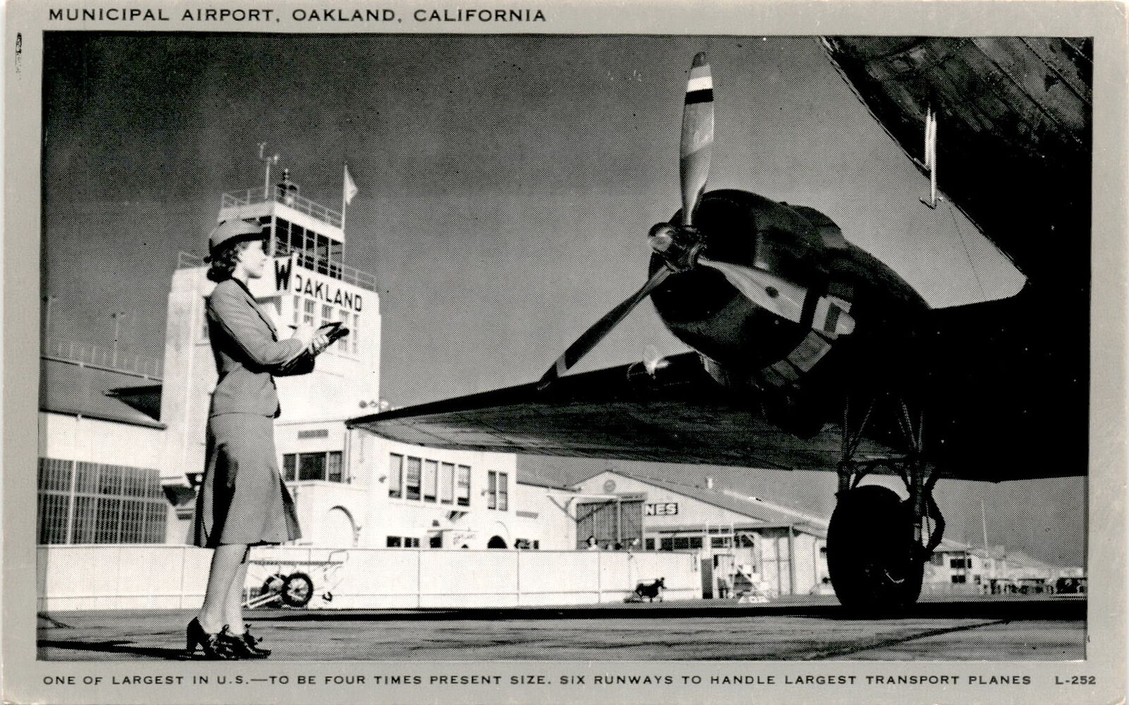 Municipal Airport, Oakland, California, United States, expansion, Postcard
