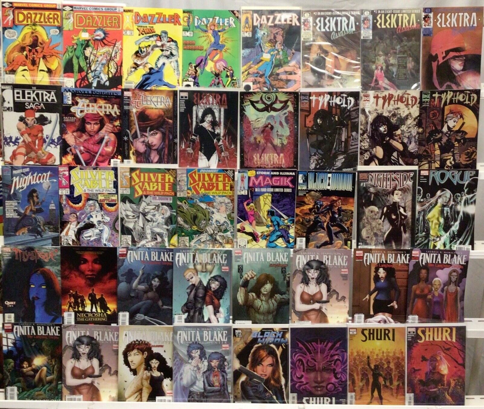 Marvel Women Comic Book Lot of 40 Issues - Dazzler, Elektra, Anita Blake, Magik