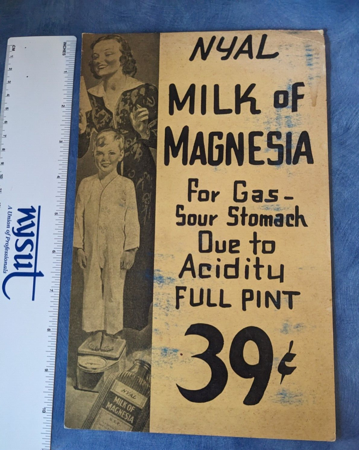 Vintage Nyal Milk of Magnesia Counter Top Drugstore Advertisement