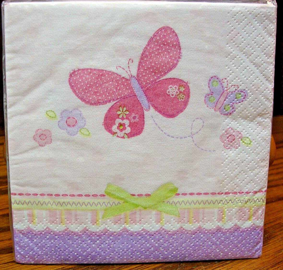 Amscan BEVERAGE Napkins~Carter\'s Baby Girl w/Butterflies 3-ply ~16ct~ USA    238