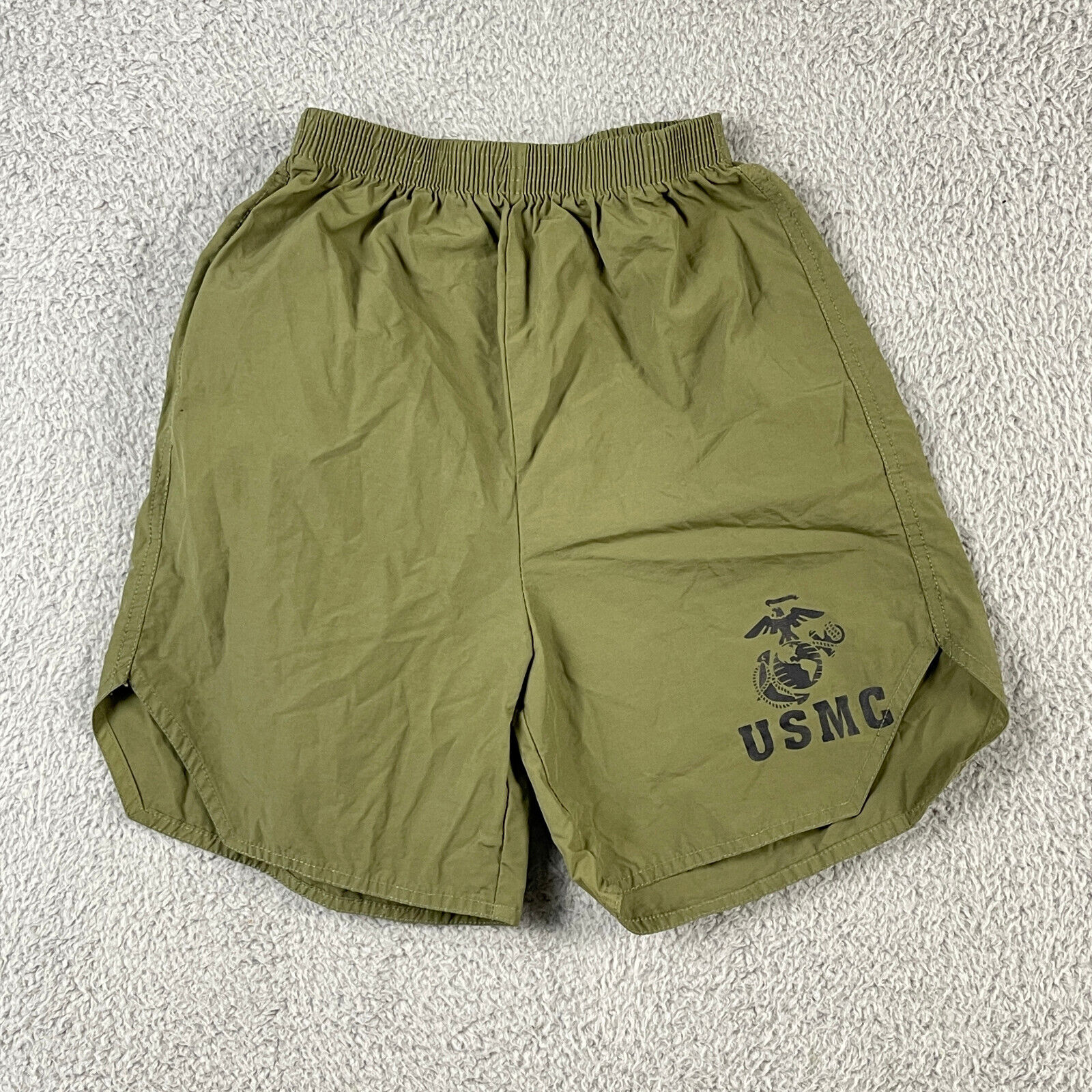 USMC Green Running Shorts Boys Youth Size Large Official Trooper Green