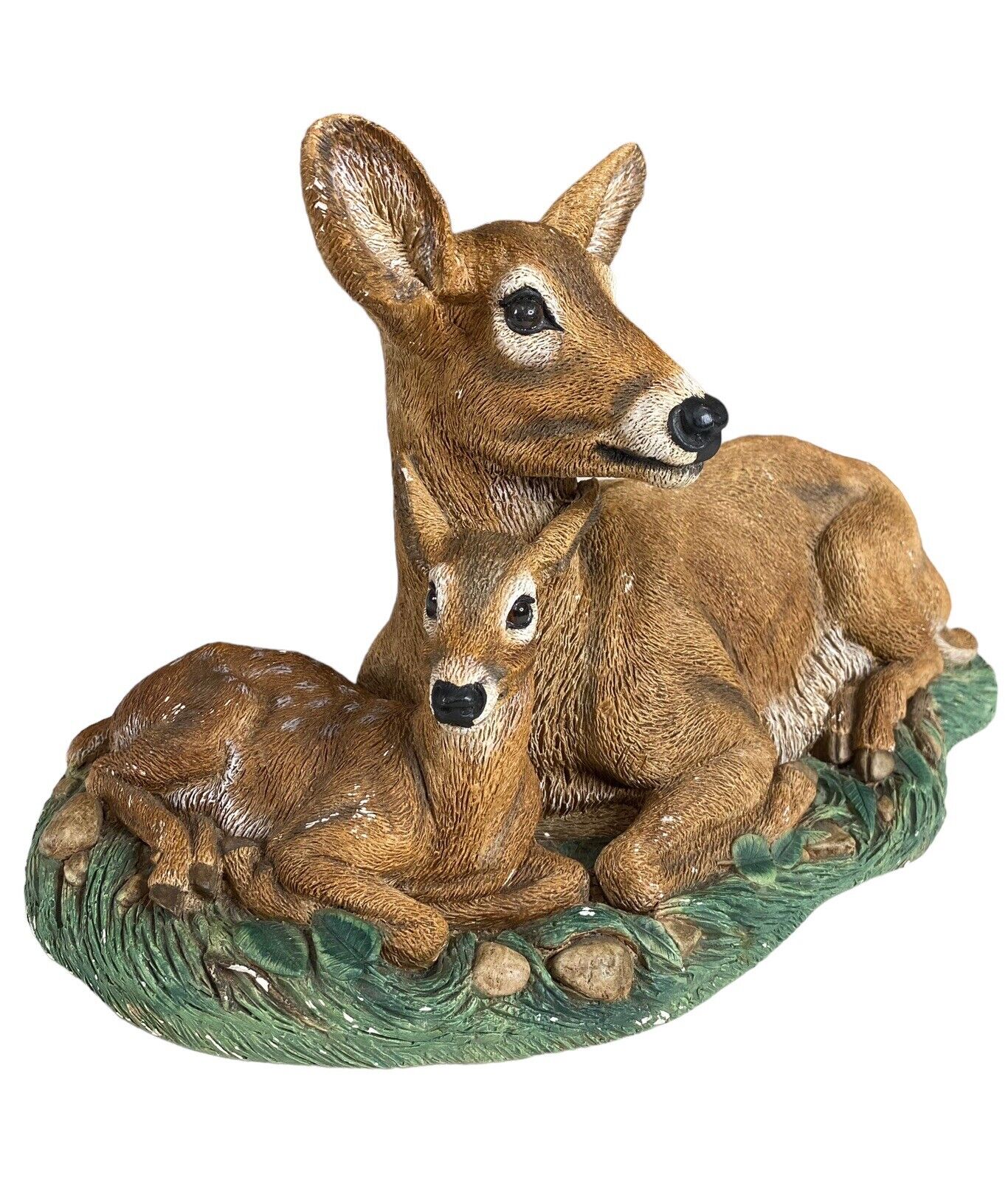 Rare Vintage 1980’s Ann Original Figurine Family Doe Baby Fawn Deer Hand Painted