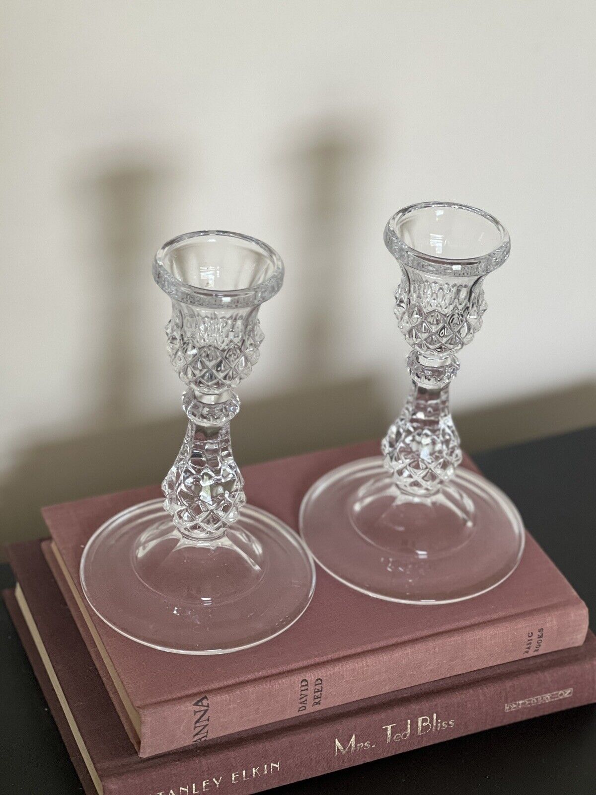 Set Of 2 Cristal D'Arques Durand Crystal Candlesticks