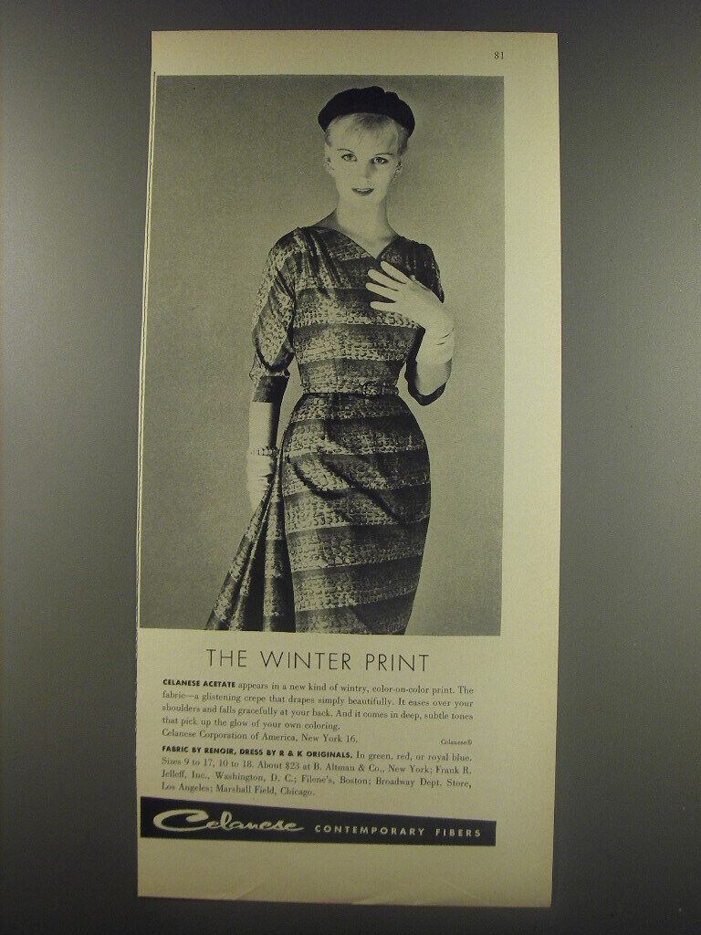 1956 Celanese Acetate Advertisement - Dress by R&K Originals