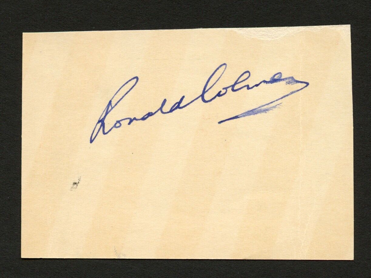 Ronald Colman d1958 signed autograph 2x4 cut English-born Actor in A Double Life