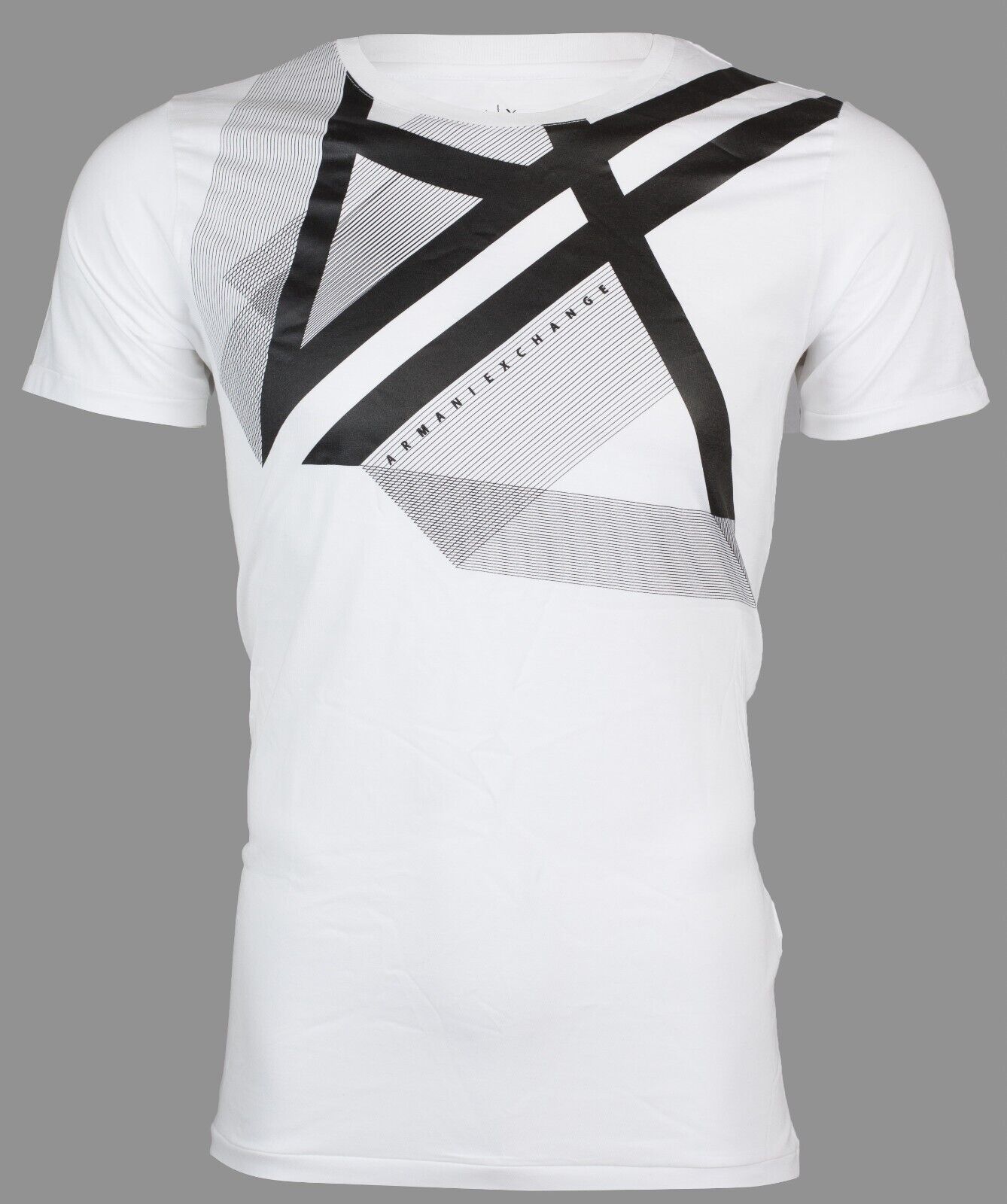 ARMANI EXCHANGE White RIGHT SIDE UP Short Sleeve Slim Fit Designer T-shirt NWT