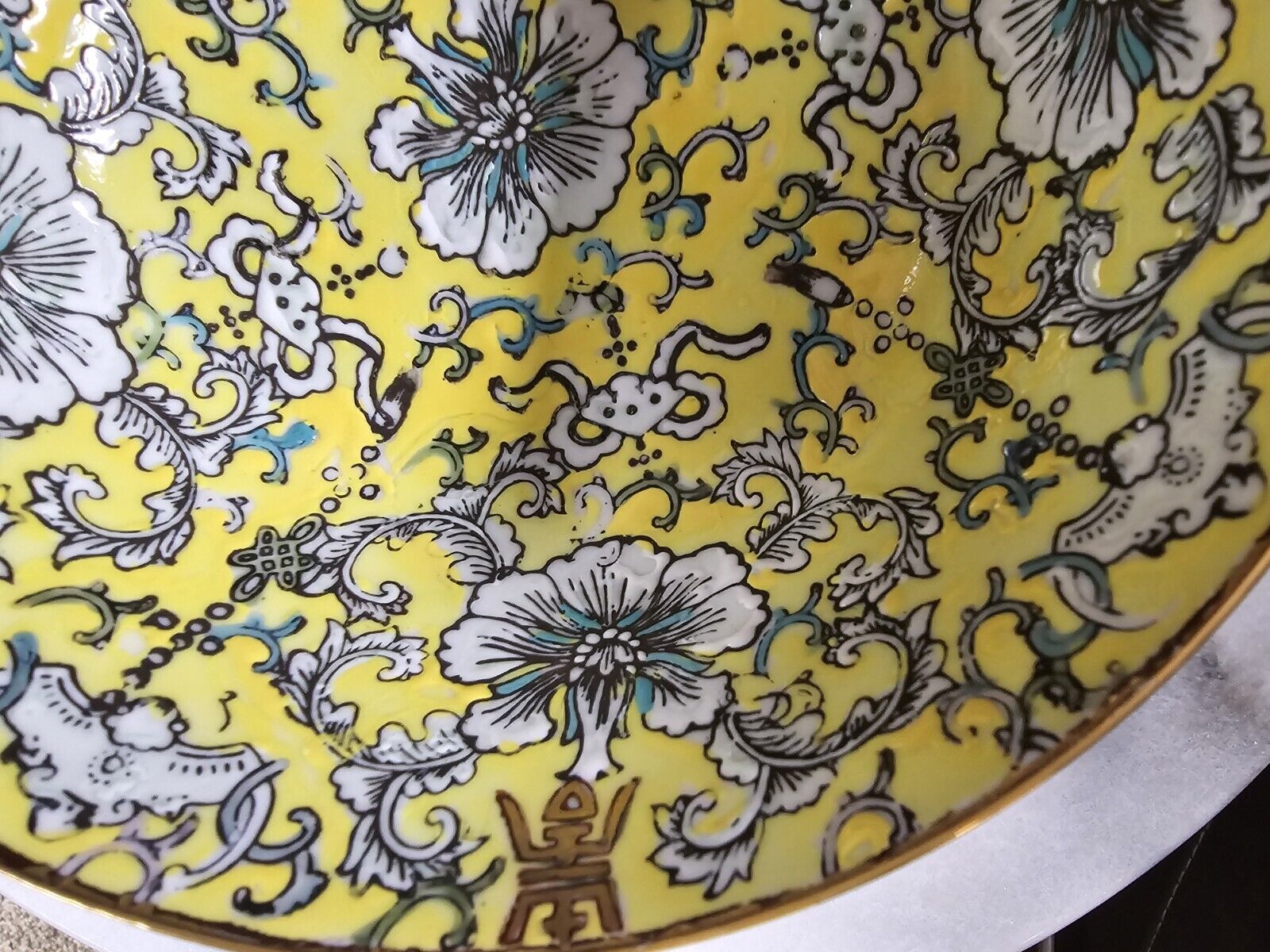 Vintage ACF Japanese Porcelain Footed Bowl Hand Painted Floral Gold Gilded 7