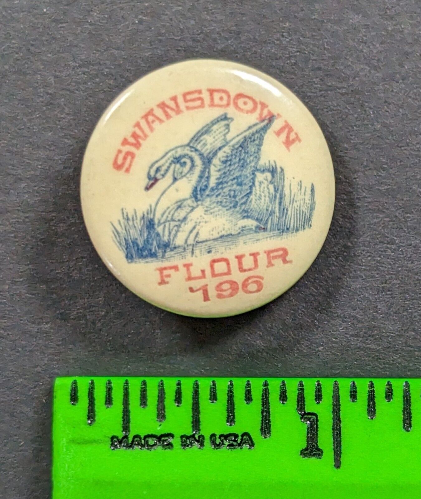 Vintage 1920s Swansdown Flour Swan Pinback Pin
