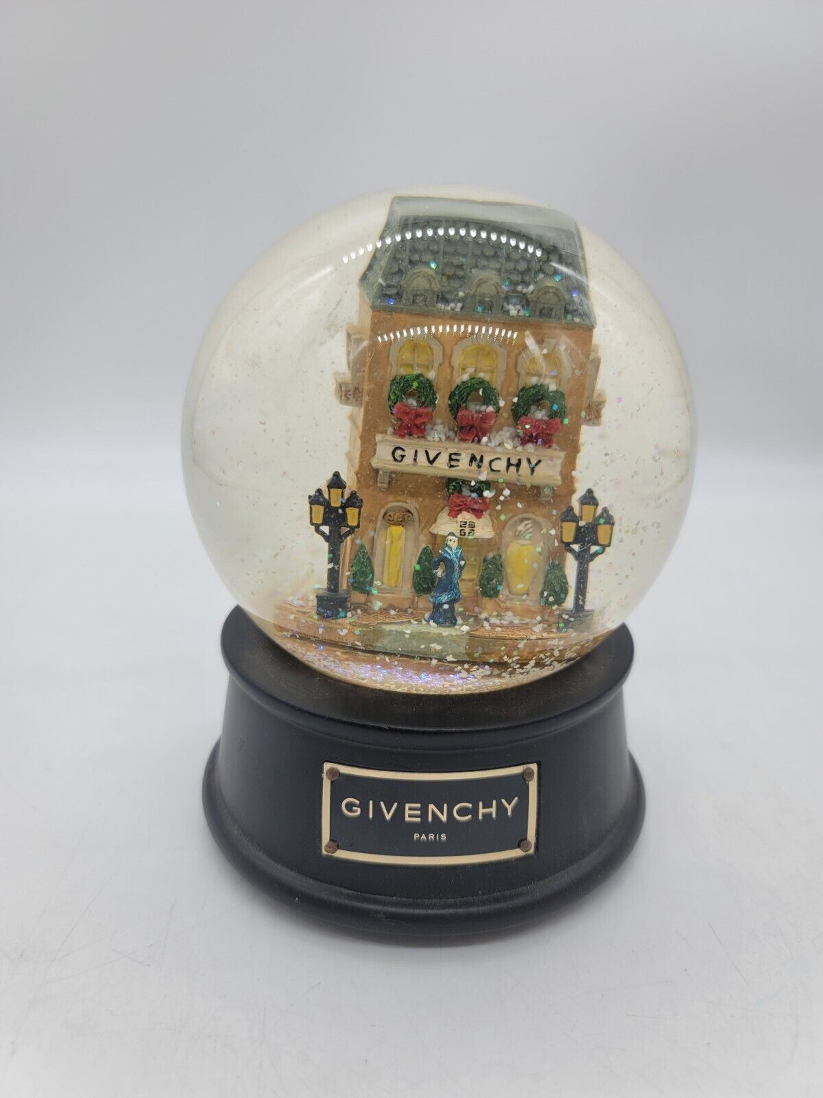 Vintage Givenchy Paris Christmas Street Scene 1999 Limited Edition Snow Globe