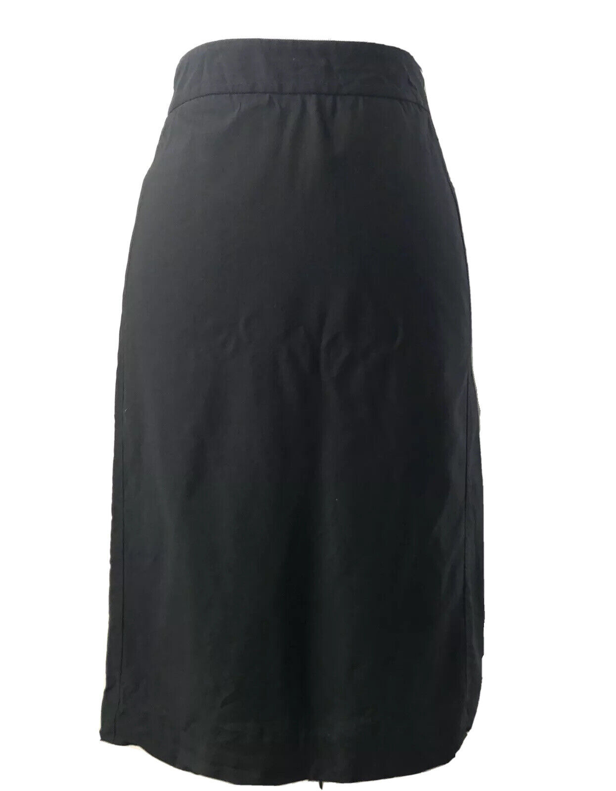 Banana Republic Black Skirt Straight Knee Length Slit Wool Lycra Sz 4 Lined