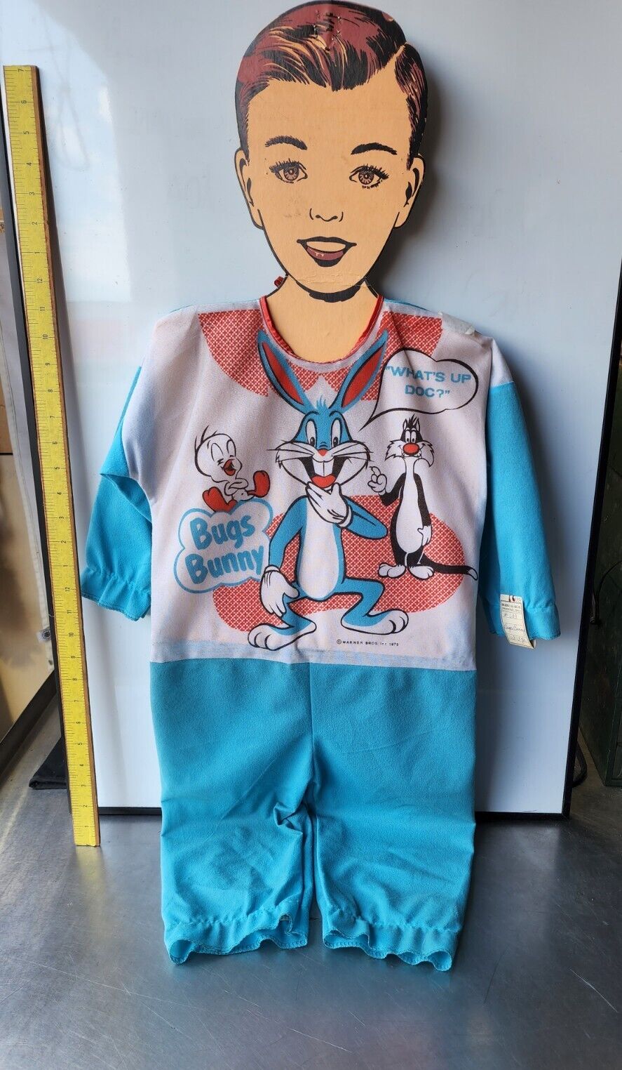 Vintage 1974 Collegeville Bugs Bunny Costume w/Boy Store Display Hanger/Tag
