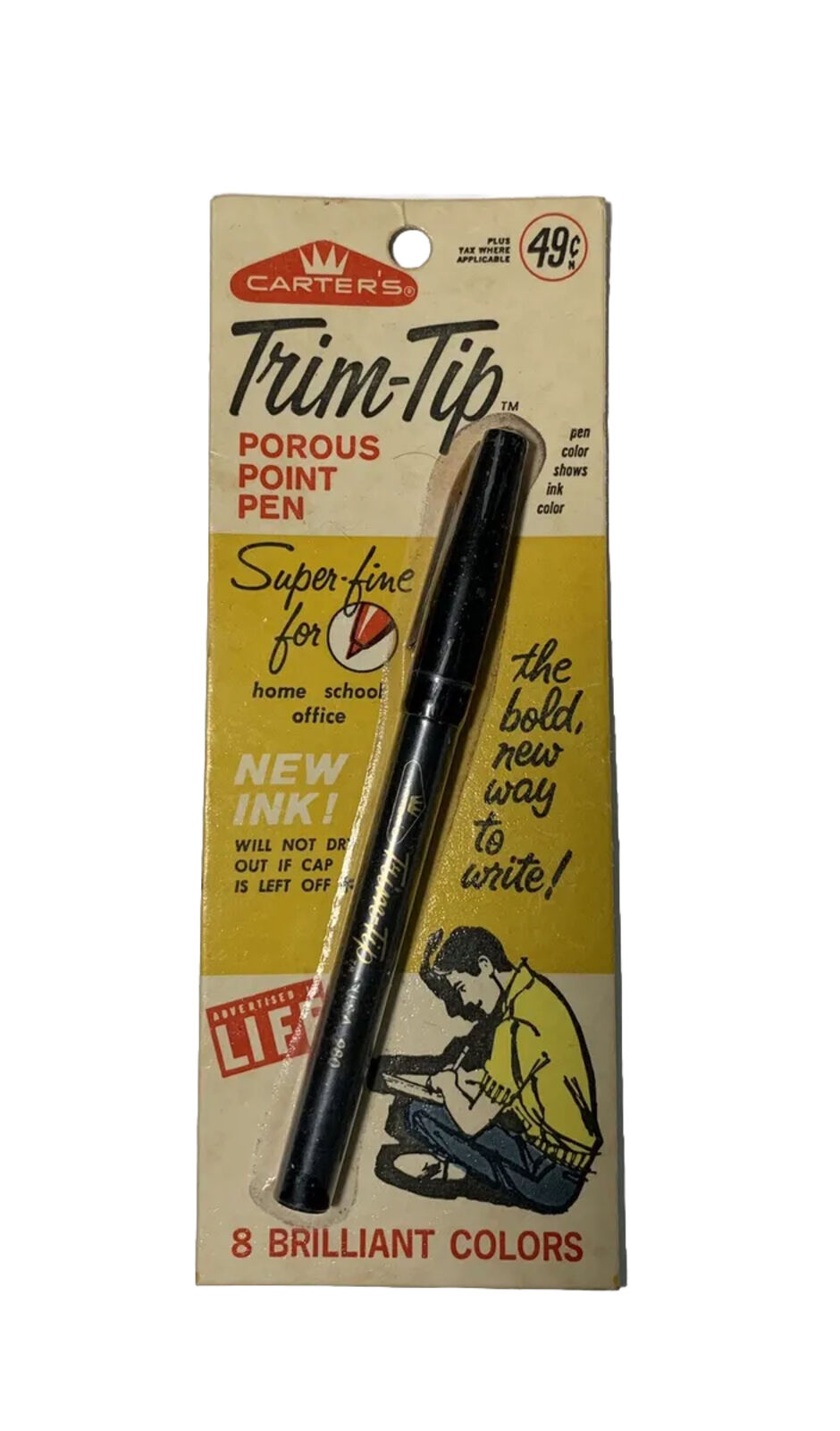 Vintage 1967 Carters Trim Tip Porous Point Pen B980 New Rare