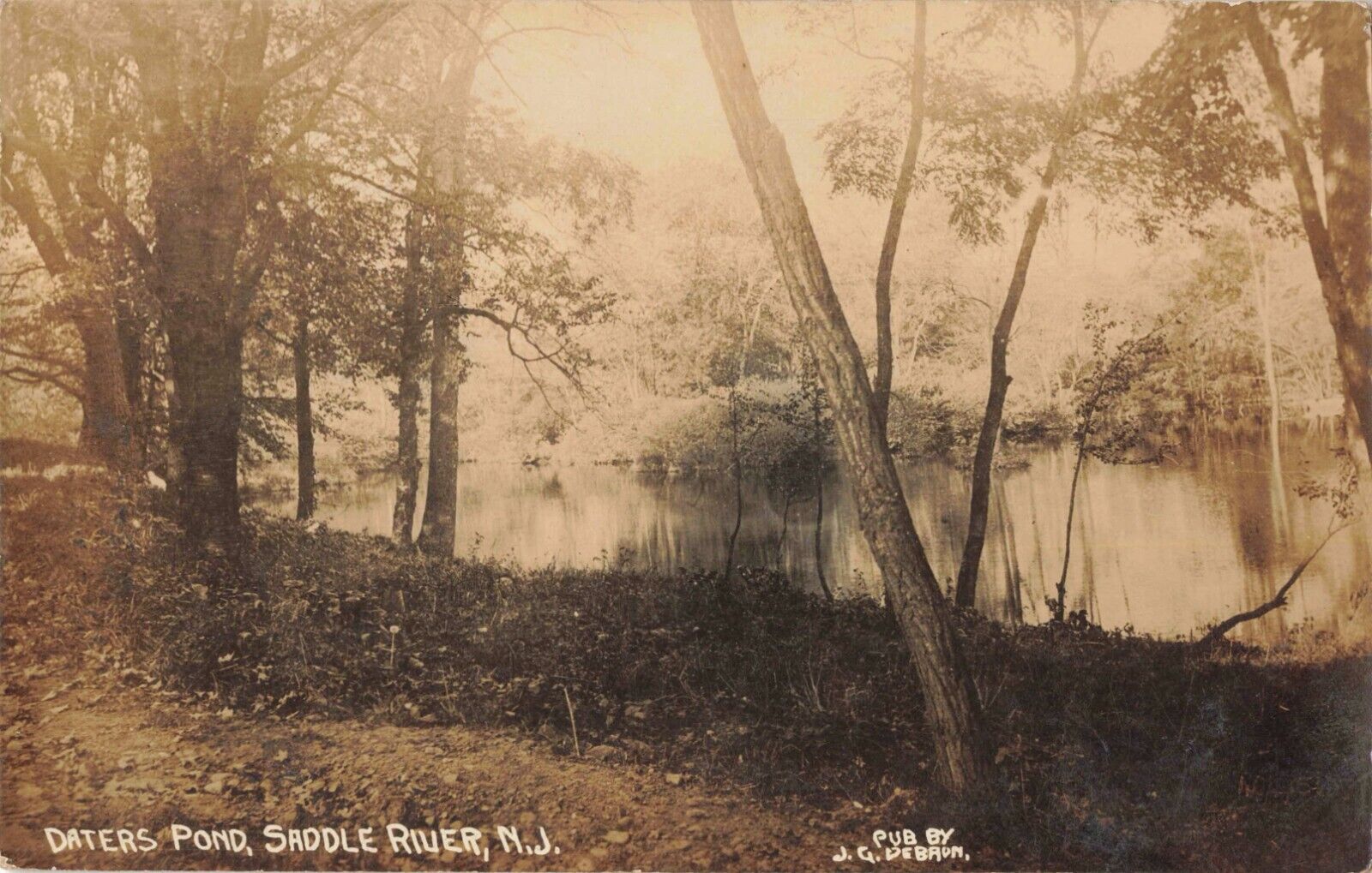 Daters Pond Saddle River New Jersey NJ c1910 Real Photo RPPC