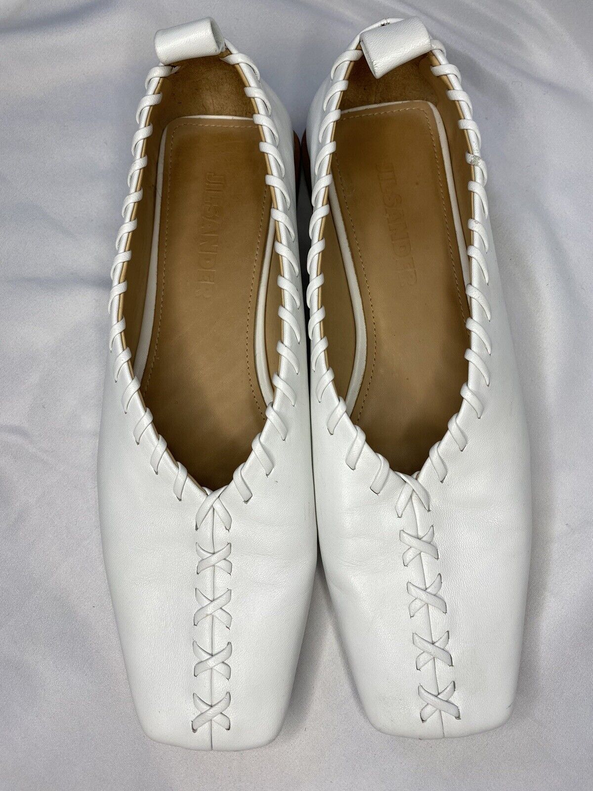 jil sander leather ballet flat women shoes -$780 value