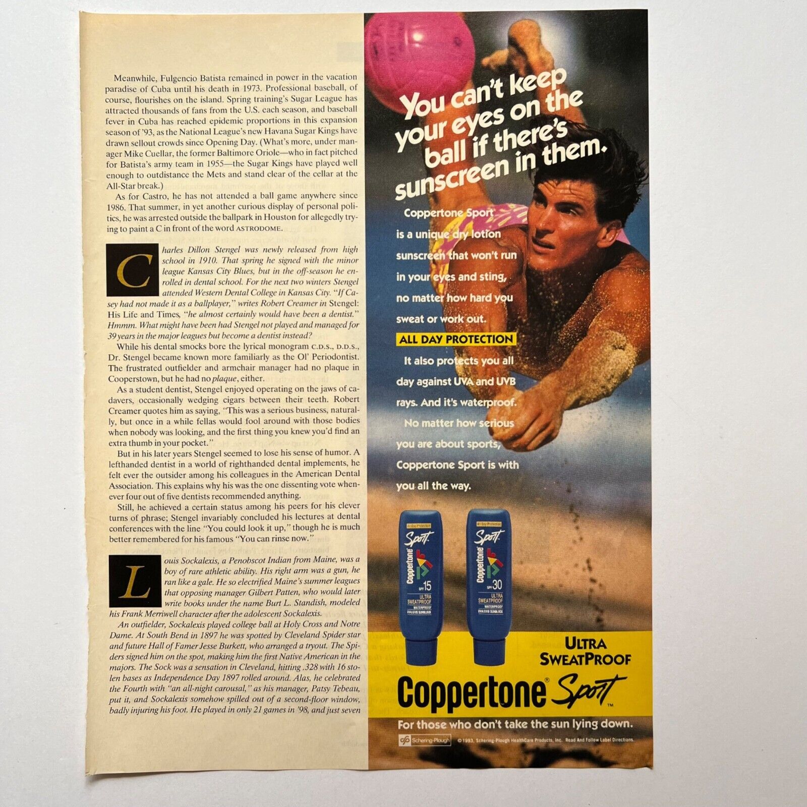 Vintage Coppertone Magazine Print Ads 1993 Partial Page Color Advertisement