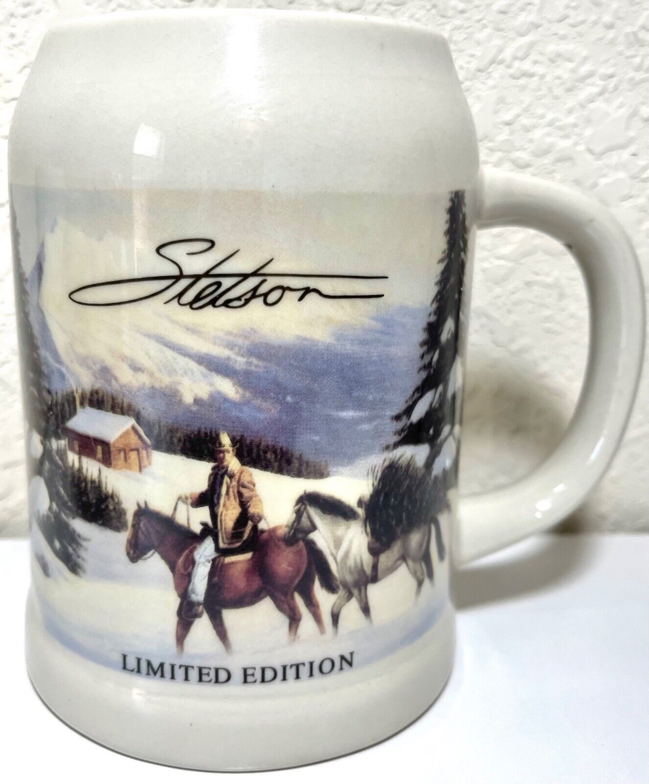 Stetson Limited Edition Stein Western Cowboy Horses Winter 5.5\
