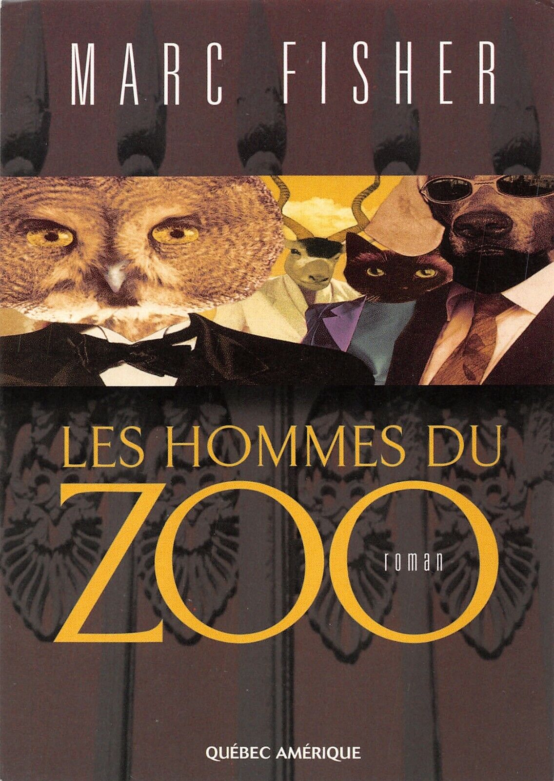Les Hommes du Zoo Roman by Marc Fisher French Book Ad Promo Postcard