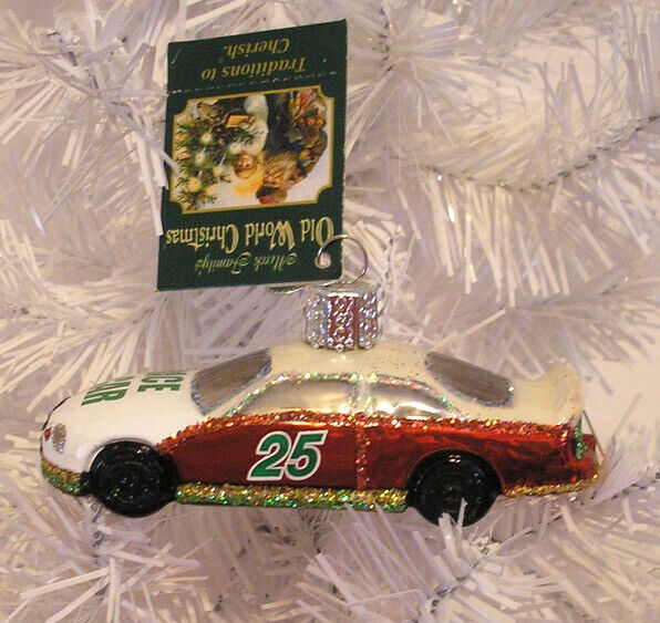 2013 - RACE CAR  - OLD WORLD CHRISTMAS -BLOWN GLASS ORNAMENT NEW W/TAG
