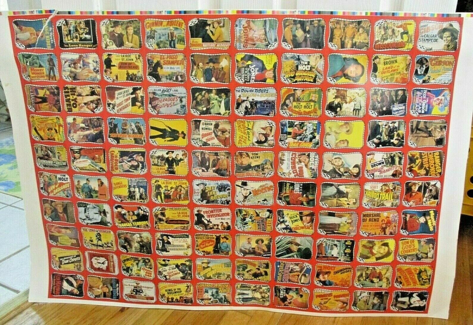 Riders Of The Silver Screen Cards Uncut sheet 1993 SMKW vintage trading westerns