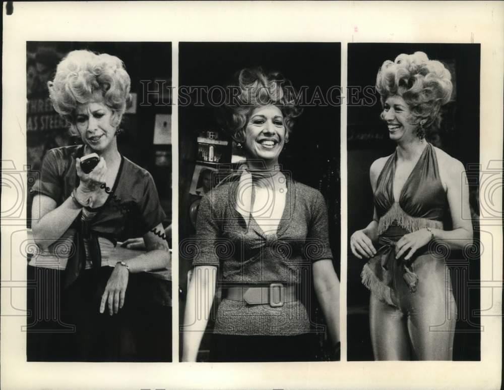 1981 Press Photo Actress Polly Holliday models clothes for her role on \