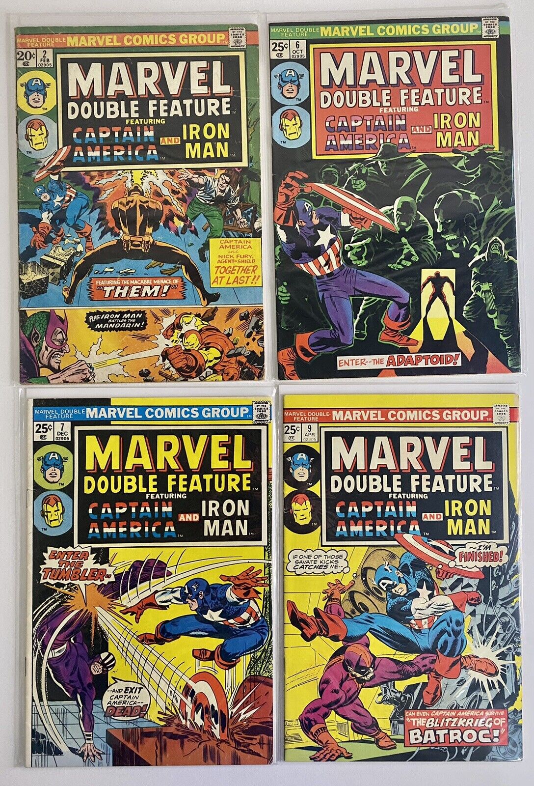 Lot Of 11 Marvel Double Feature ComicsCaptain America Iron Man Black Panther