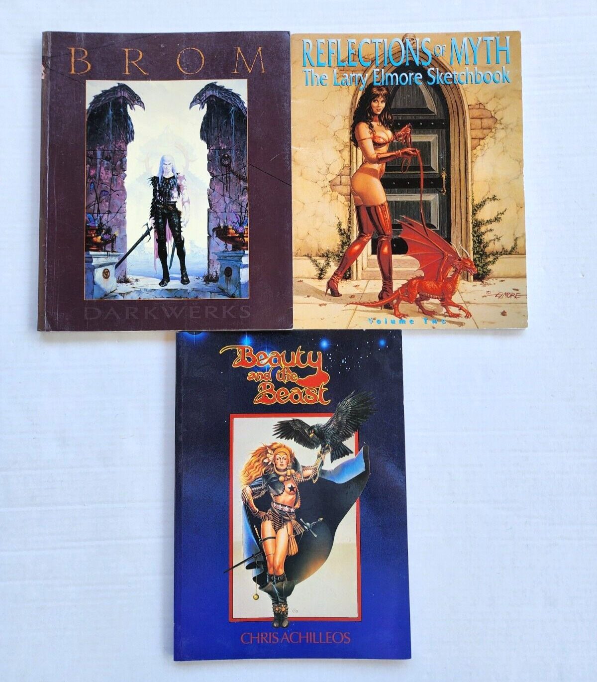 Vintage Fantasy Sci-Fi Art Books Brom Darkwerks Larry Elmore Chris Achilleos