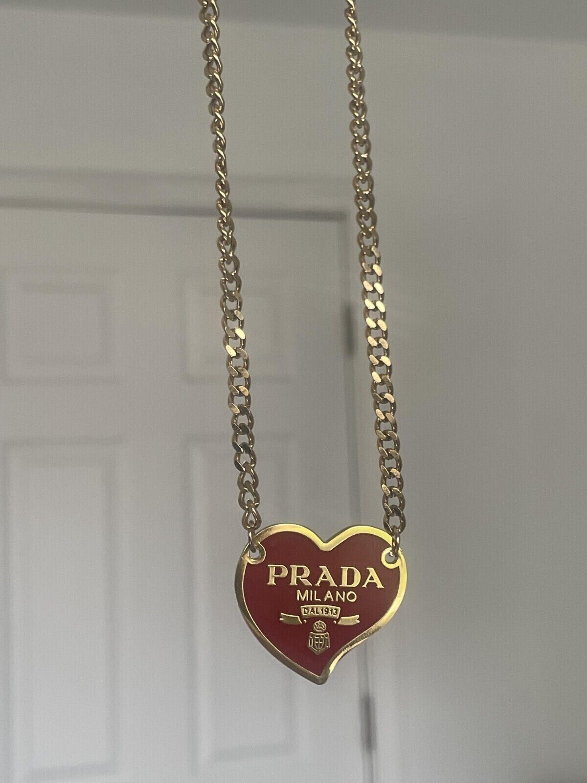 PRADA Charm Necklace from Repurposed Upcycled Auth Prada Keychain