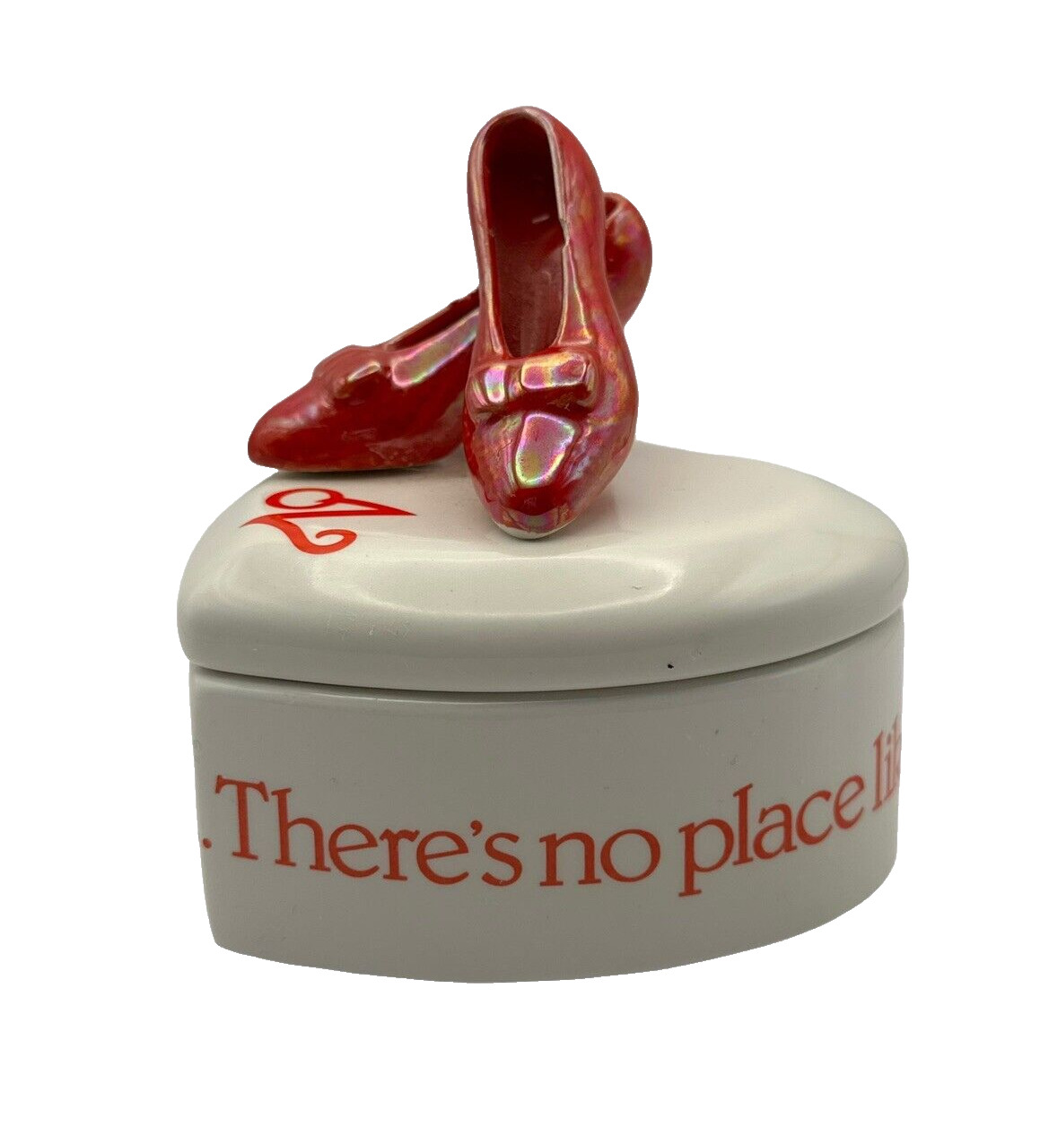 The Wizard of Oz Dorothy Red Ruby Slippers Porcelain Trinket Box -1988 Vintage