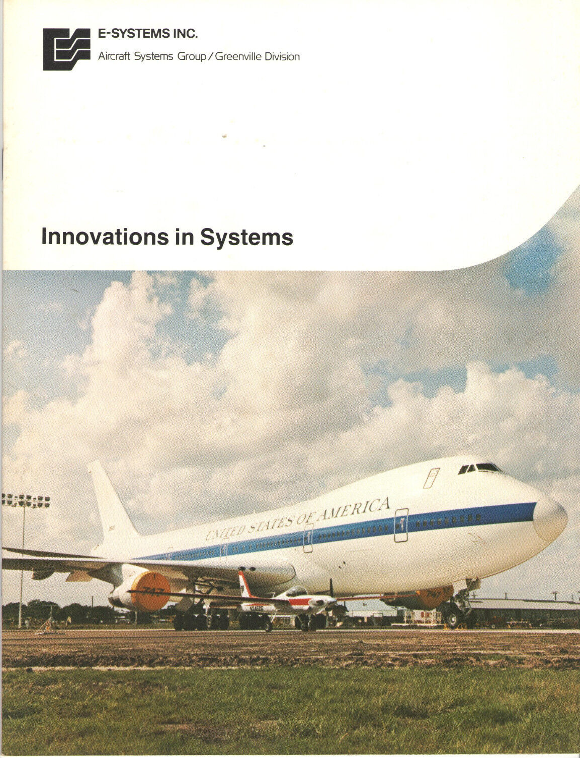 VTG 1970s BOEING 747 E-4A E-SYSTEMS BROCHURE PRESIDENT'S EMERGENCY COMMAND POST