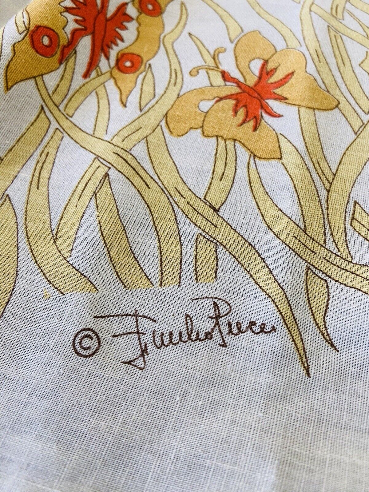 Vintage Emilio Pucci Butterfly Tablecloth & Napkins