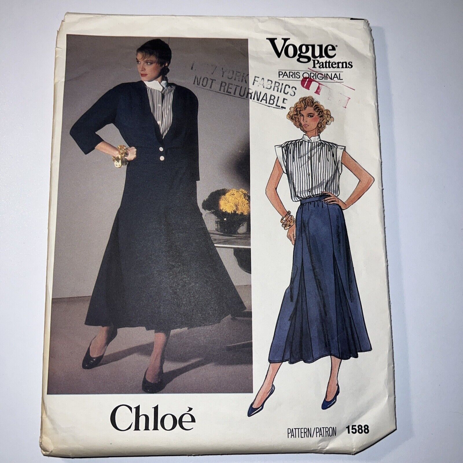 Vogue Paris Pattern Chloe Sz 10 1588 Sewing Jacket Skirt Blouse Designer Cut