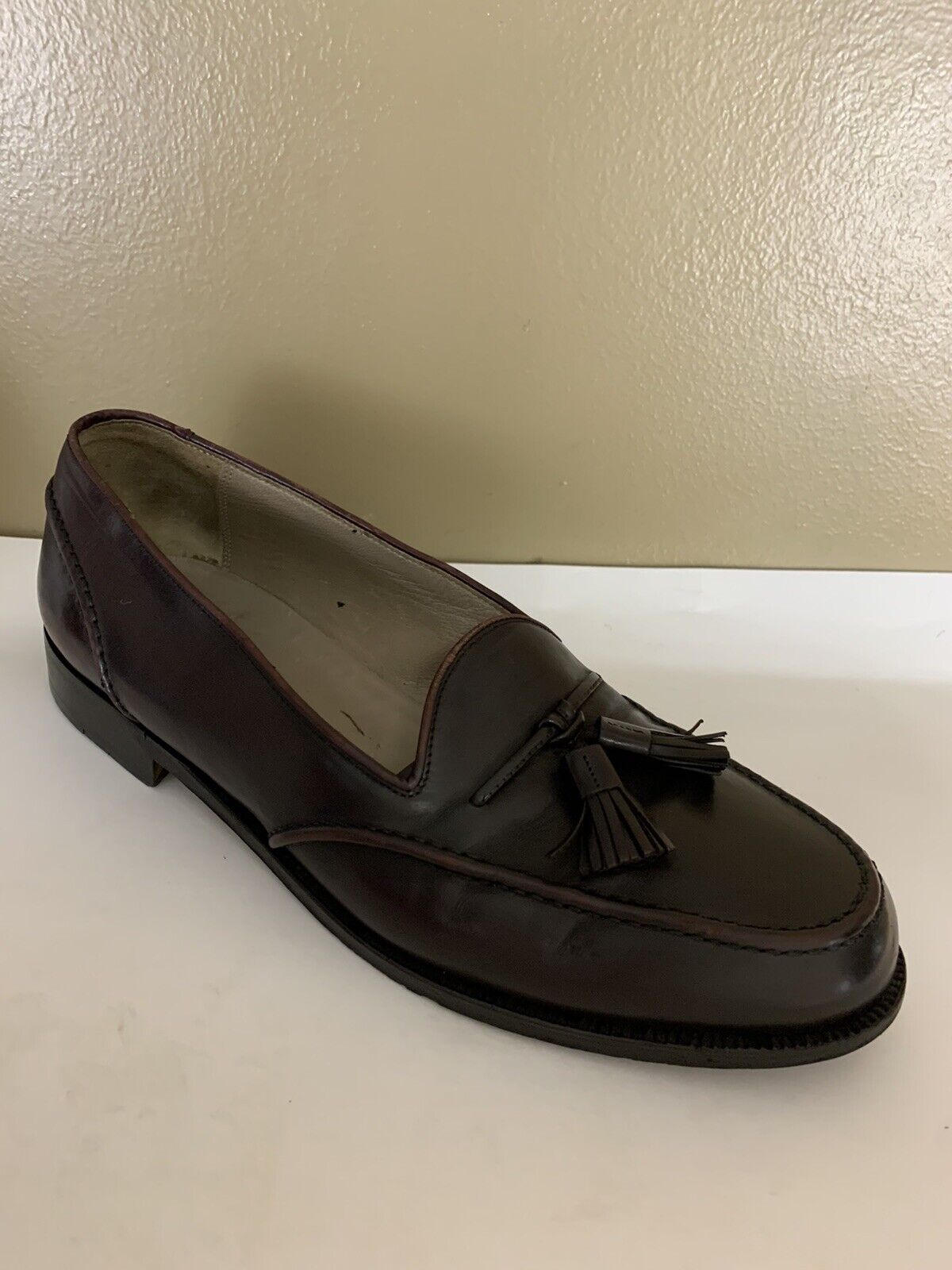 Bally DELGA Mens Size 9.5 D Dark Brown Tassel Loafers Slip On Shoes