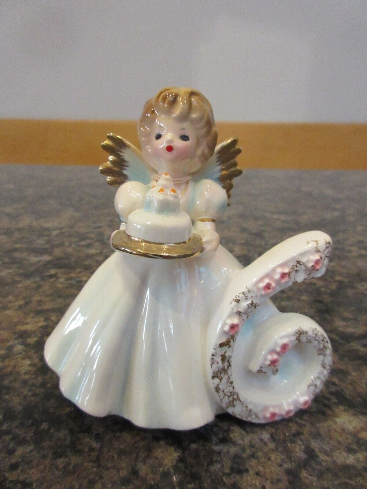 Josef Original Angels 6 Year Old Birthday Girl Figurine Gold Blue NEW NWT