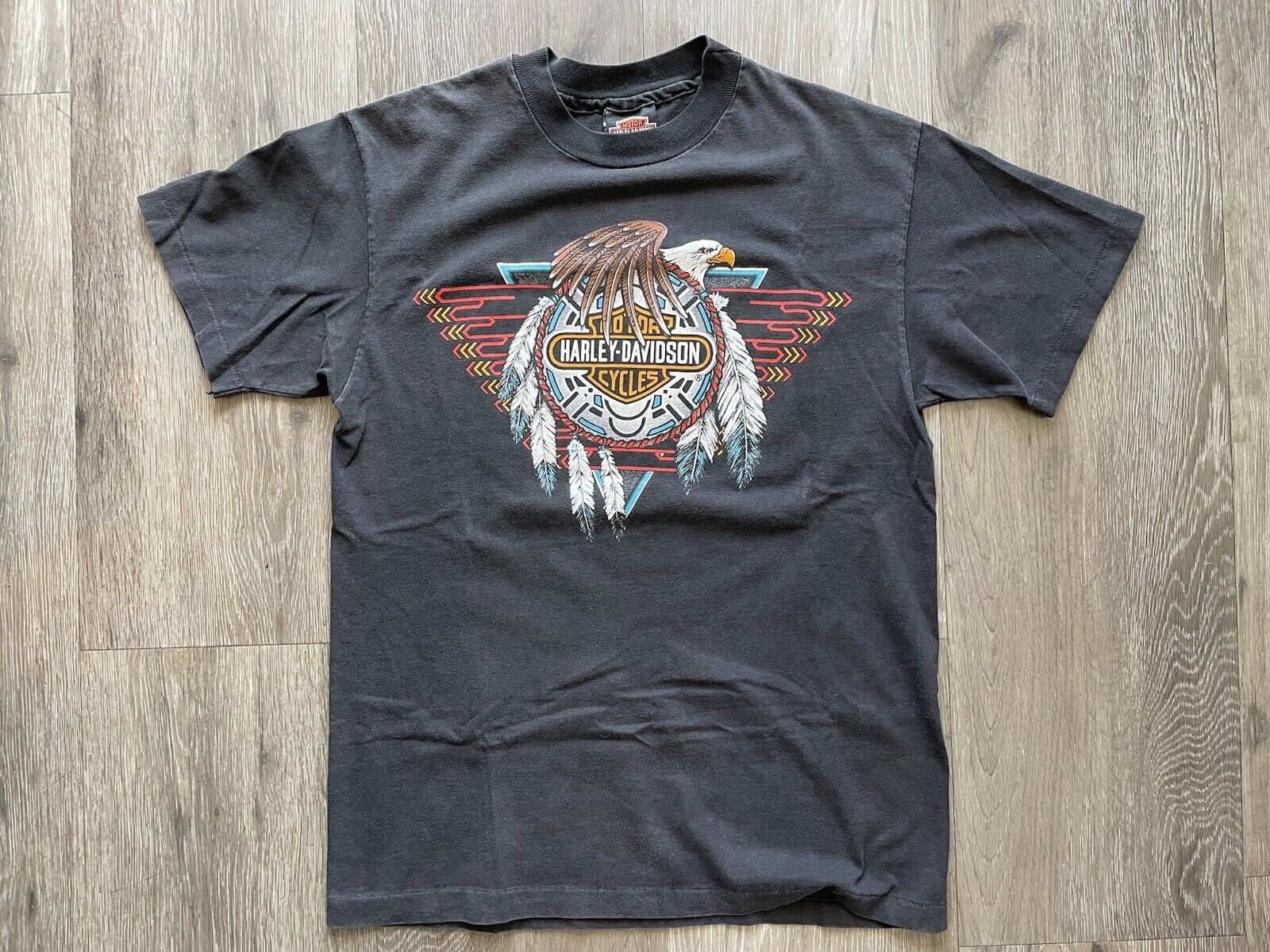 Vtg 90s Harley Davidson Dream Catcher t-shirt Size Medium Single Stitch. USA