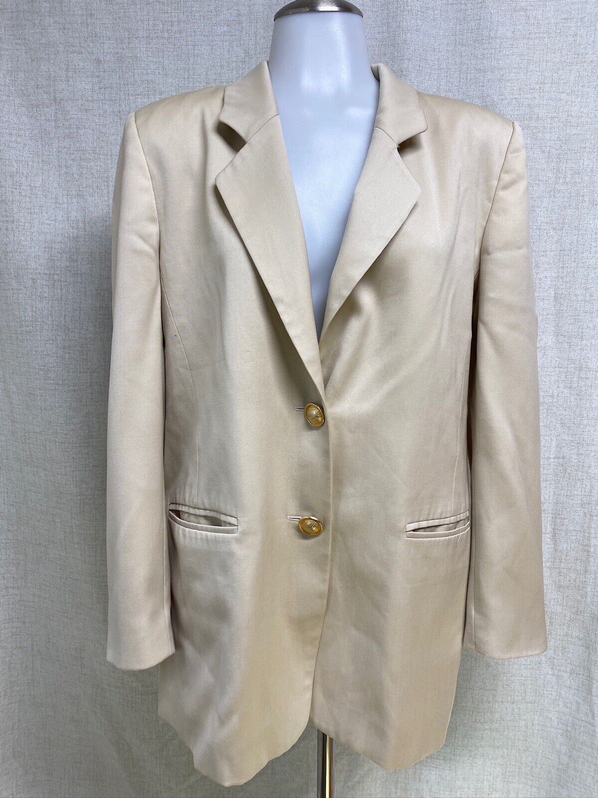 ESCADA tan gold button front year round wool jacket Classy blazer euro 36