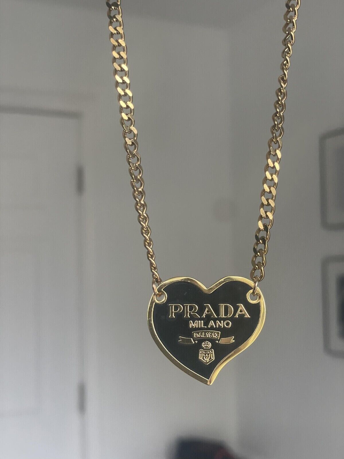 PRADA Charm Necklace from Repurposed Upcycled Auth Prada Keychain