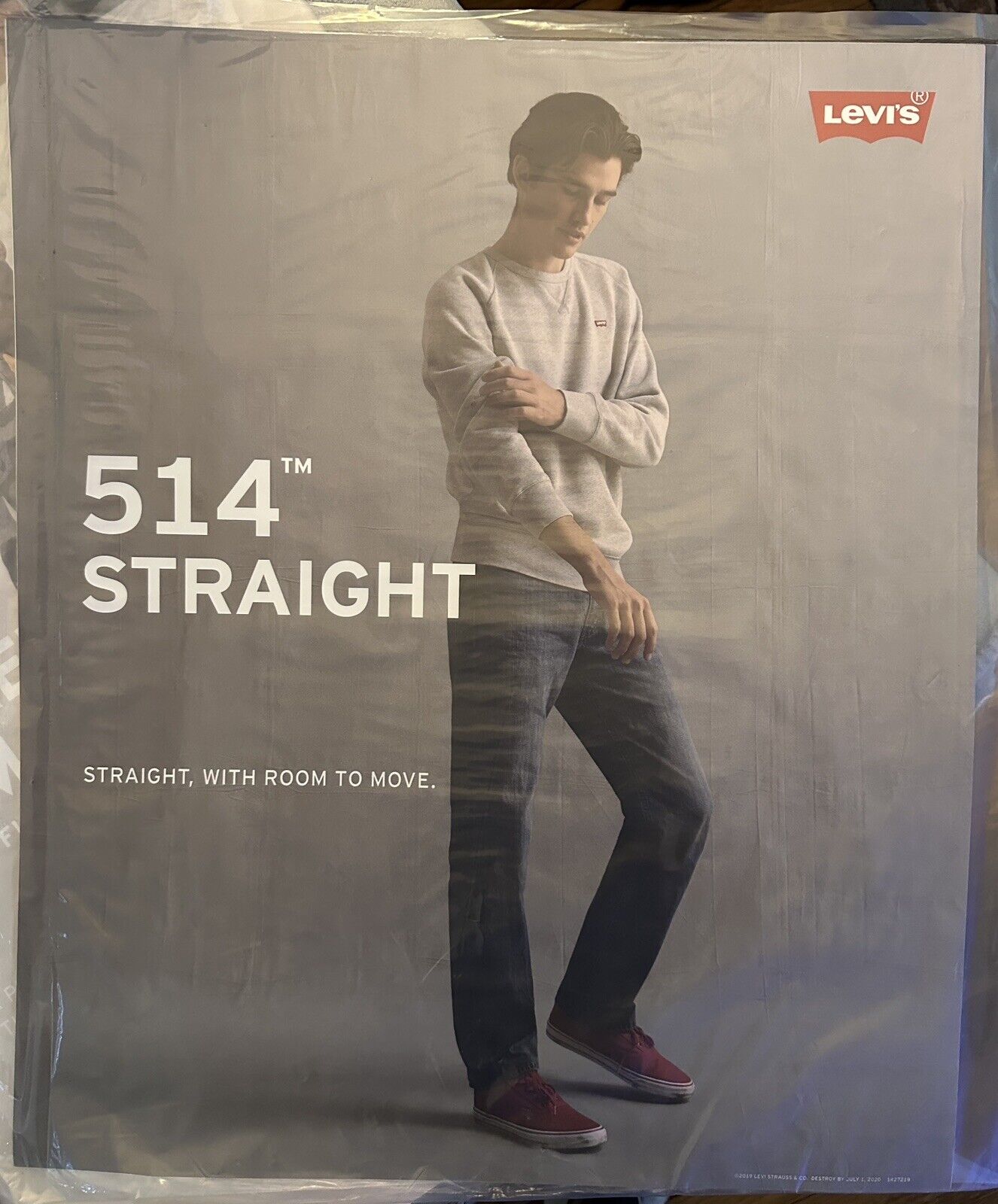 Levi’s 514 Straight Ad Poster 20x24 / Unused; Protective Sleeve