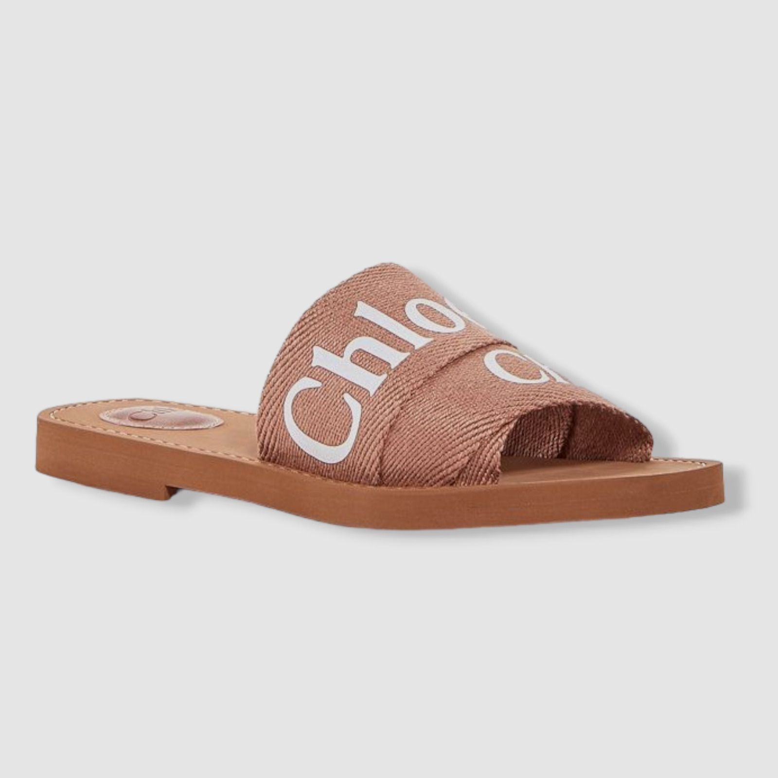 $477 Chloe Women\'s Pink Woody Logo Slide Sandals Shoes Size EU 37/ US 7