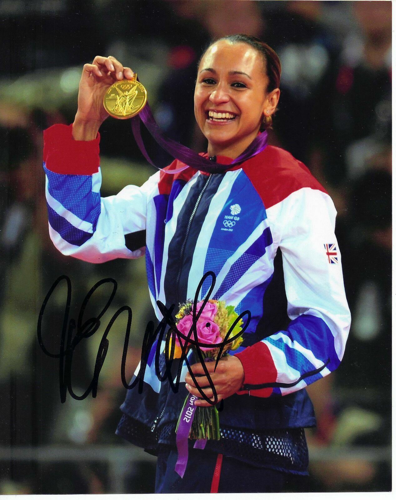 Jessica Ennis Genuine Hand Signed Autograph In Person 10x8 Photo London 2012