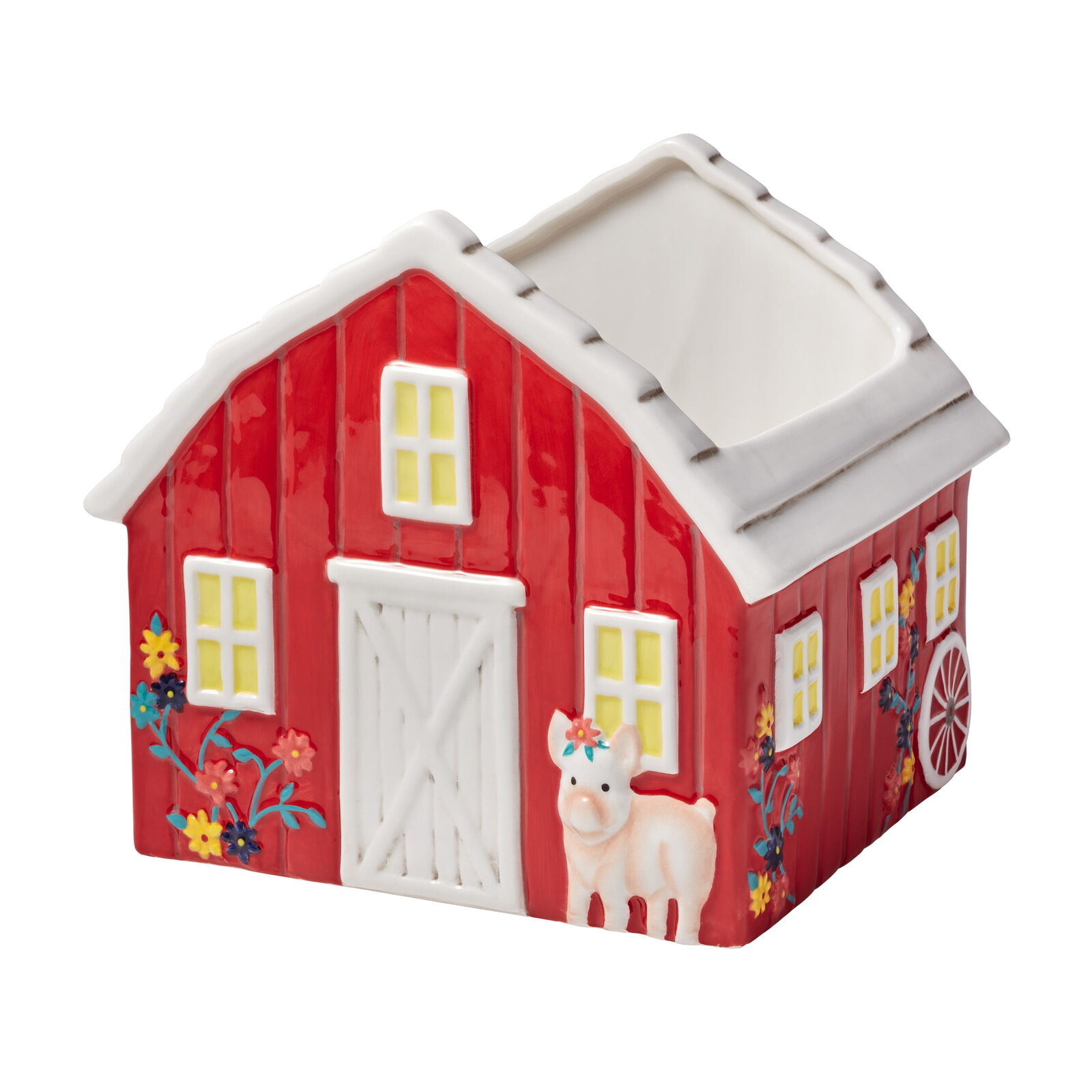 The Pioneer Woman Red Barn Ceramic Planter
