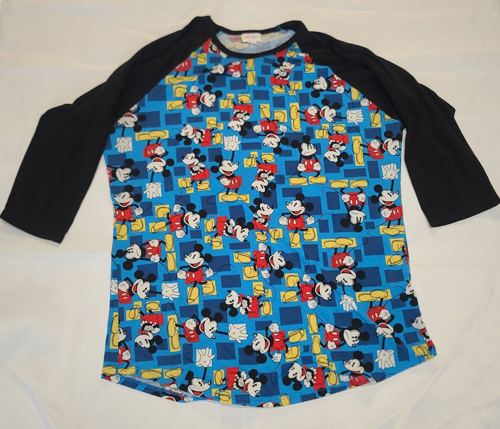 LuLaRoe Disney Mickey Mouse Black Blue Classic Shirt Womens Size Small XL