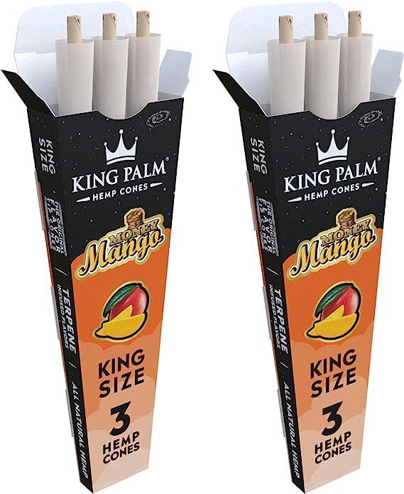 King Palm | King Size | Money Mango | 2 Packs of 3 Each = 6 Rolls