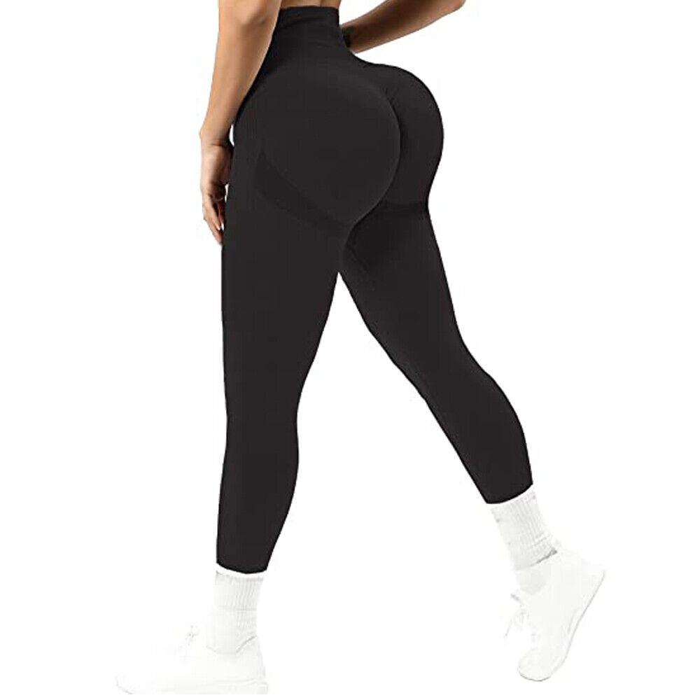 Women Tik Tok Leggings High Waist Yoga Pants Anti-Cellulite Push Up Ruched Gym