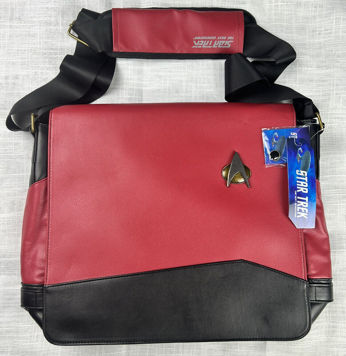 NEW/NWT (FLAW) Star Trek Next Generation Uniform Laptop/Messenger Bag Red/Black