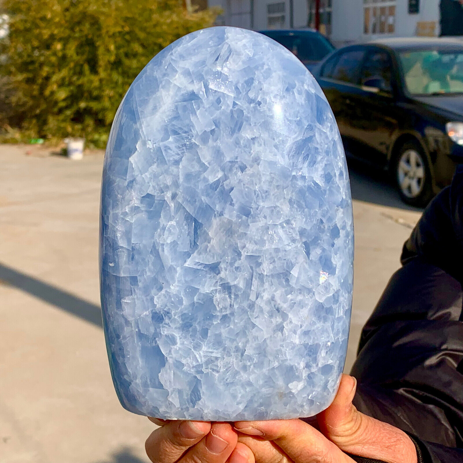 4.45LB Natural Polished BlueCelestite Crystal Gem StoneSpecimen