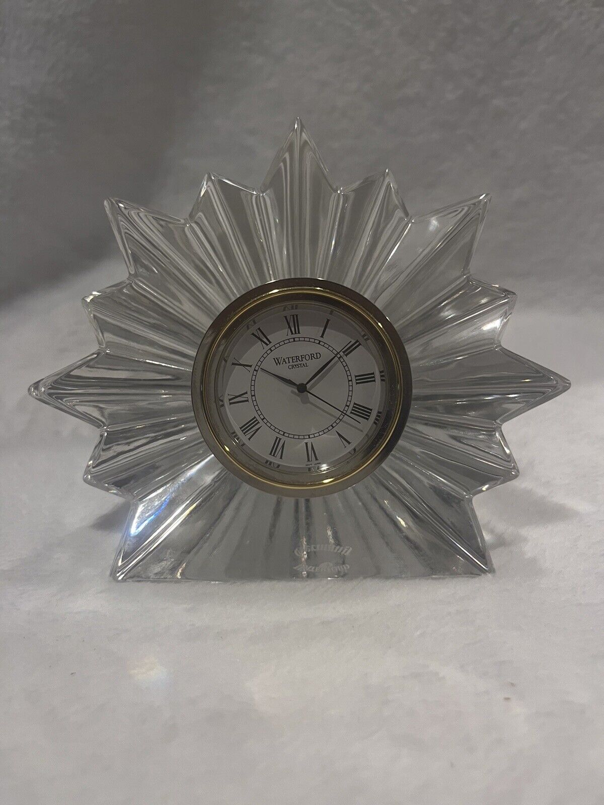 Vintage Waterford Crystal Desk Clock Starburst. Paperweight