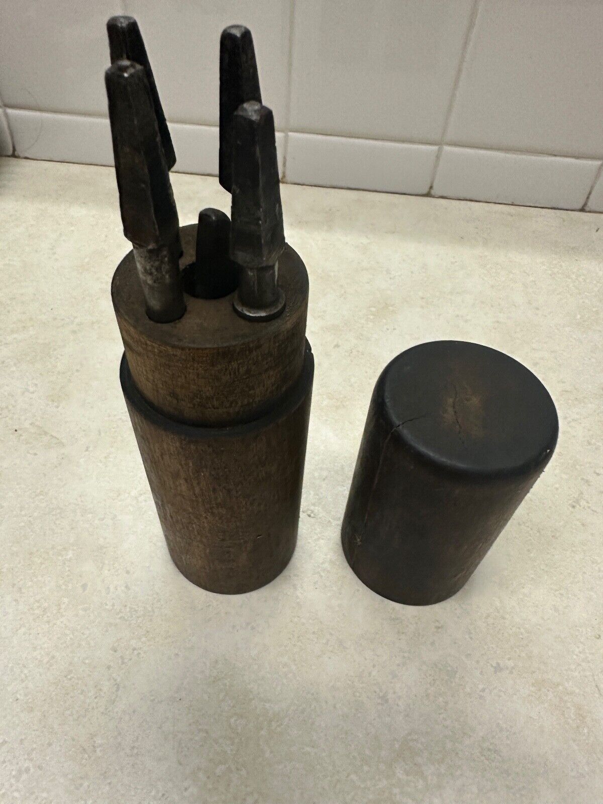 Vintage ST Co. Drill Bits in Wood Tube