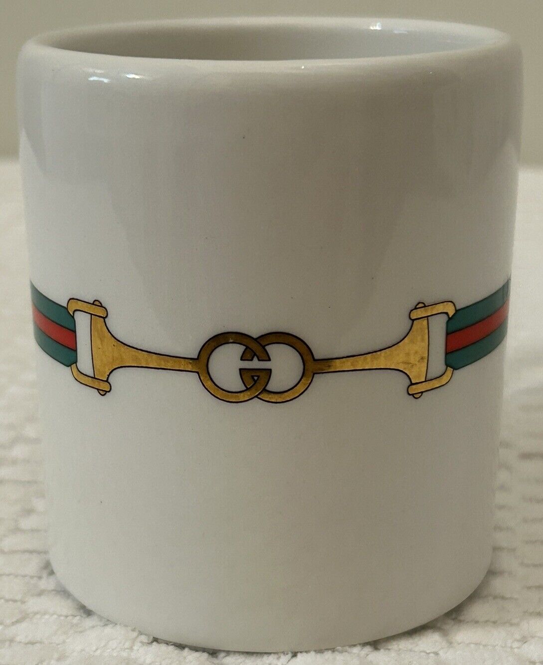 Vintage 1980s Gucci Horse Bit Porcelain Coffee Cup Mug Made in Italy
