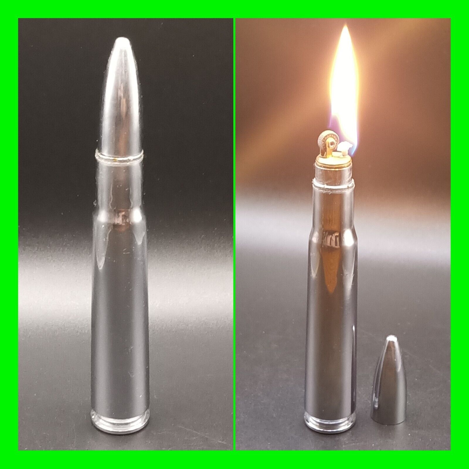 Unique Vintage Full Size M-43 Bullet Shaped Petrol Lighter In Working Condition 